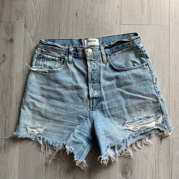 Agolde Denim Parker Shorts Size 27 - Picture 1 of 5